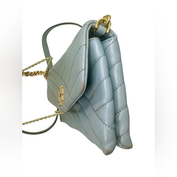 Tory Burch Kira Chevron Chain Wallet Crossbody | Cloud Blue - Picture 5 of 16
